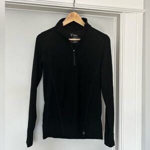 ibex Women's Woolies 1 (Pro) quarter zip, black, size S